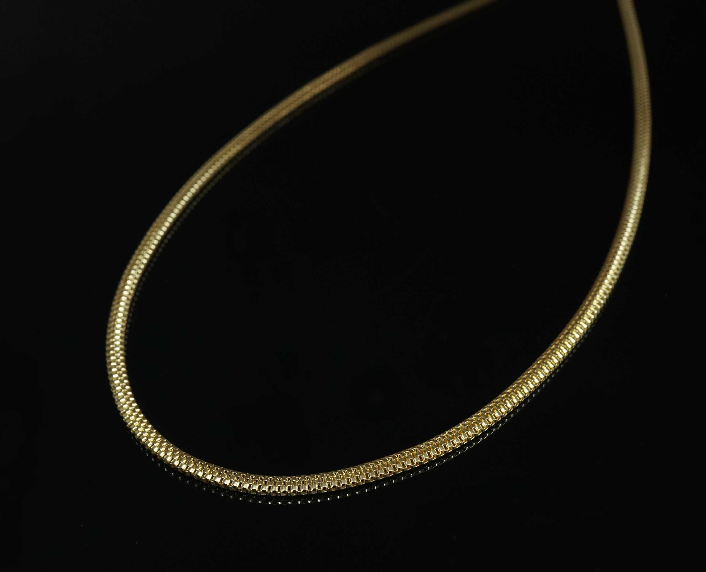 Złoto 585 - złoty łańcuszek, kolia 50 cm