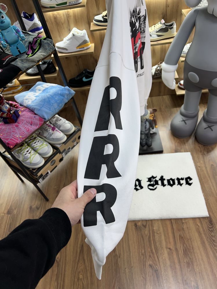 Худі Fear OF God x RRR123 Stop Running White