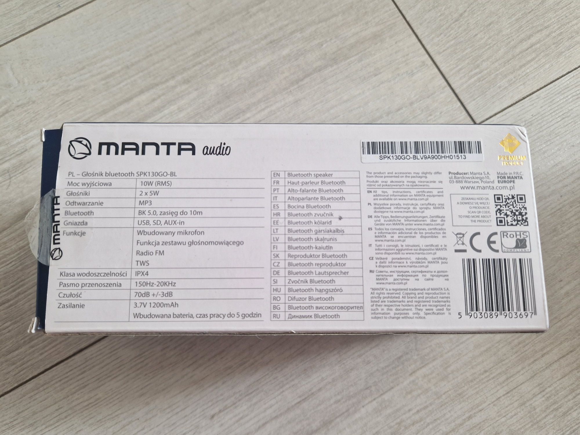 Głośnik bezprzewodowy bluetooth MANTA