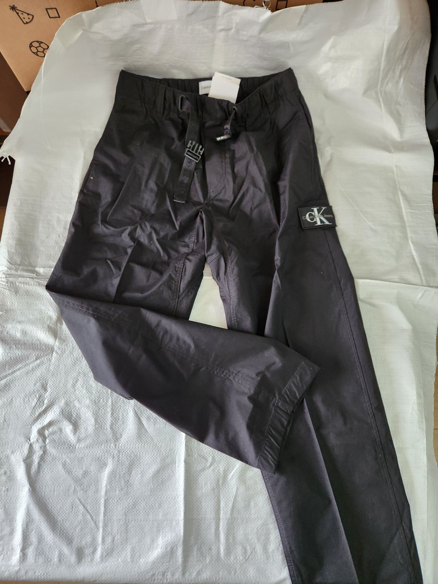 Spodnie Calvin Klein CK, bojówki, czarne, rozmiar M