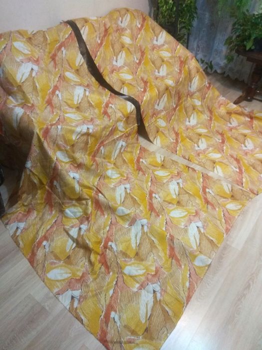 PRL Duże Zasłony z lnem