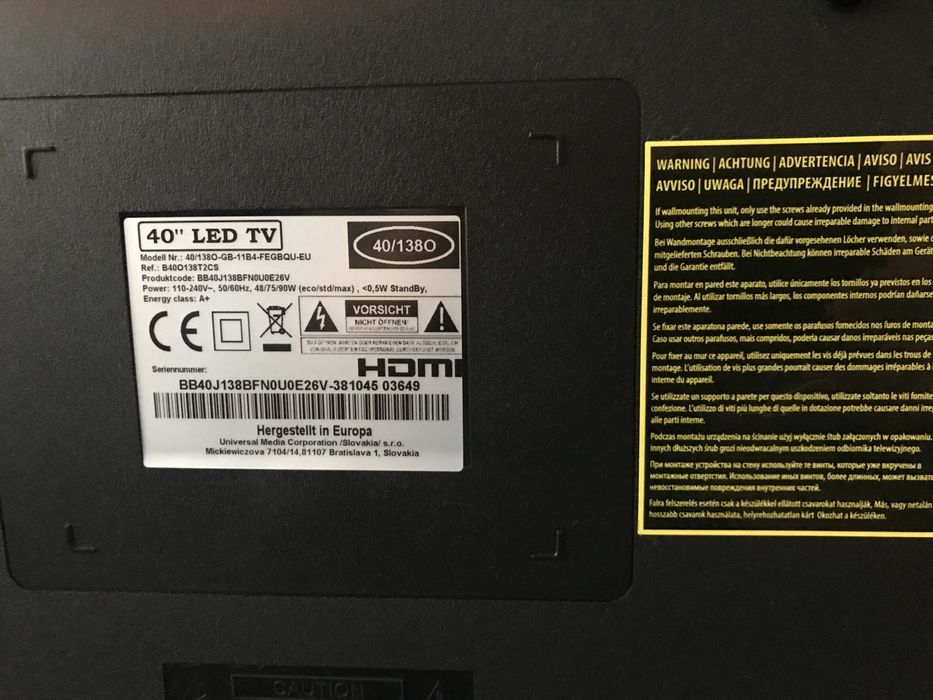 Телевізор Blaupunkt 40” мод. 40/1380-GB11B4 +T2