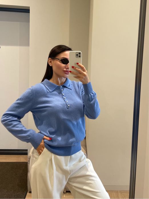 Вовна кашемір светр поло M/Onesize стиль