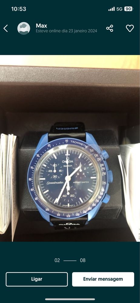 Relógio Swatch x Omega Mission to Neptuno novo na caixa