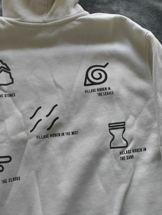 Camisola de capuz Naruto Shippuden Branca