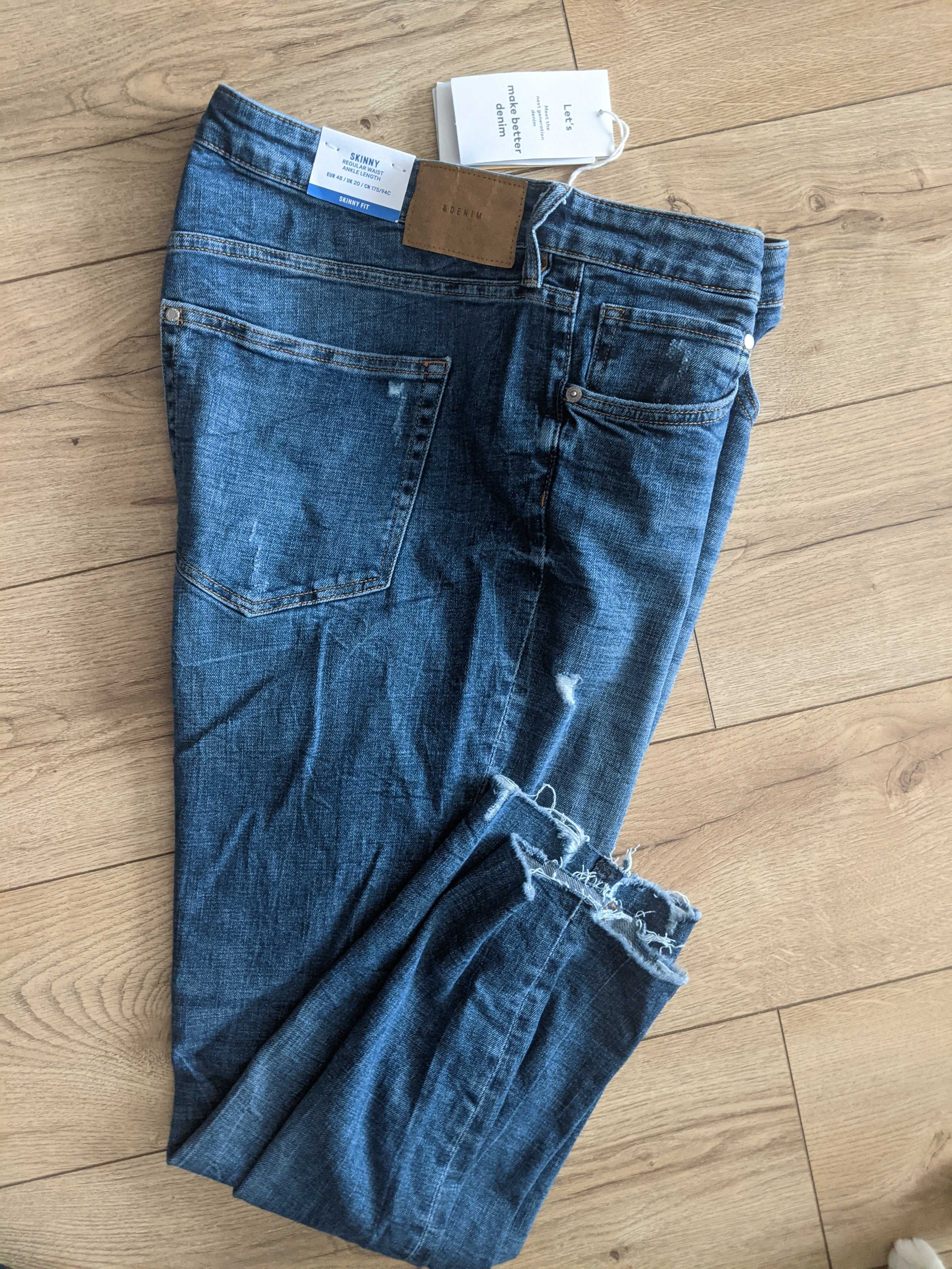 Spodnie męskie 2XL miękki elastyczny jeans skinny 48 H&M pas102