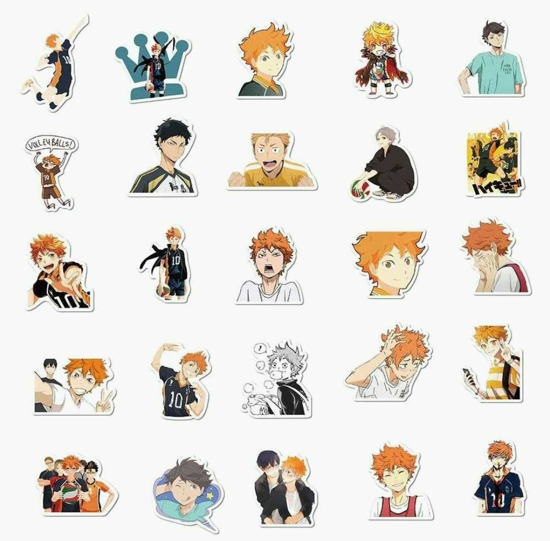 Наклейки стикеры аниме "Волейбол!! Haikyuu!!", 50 шт.