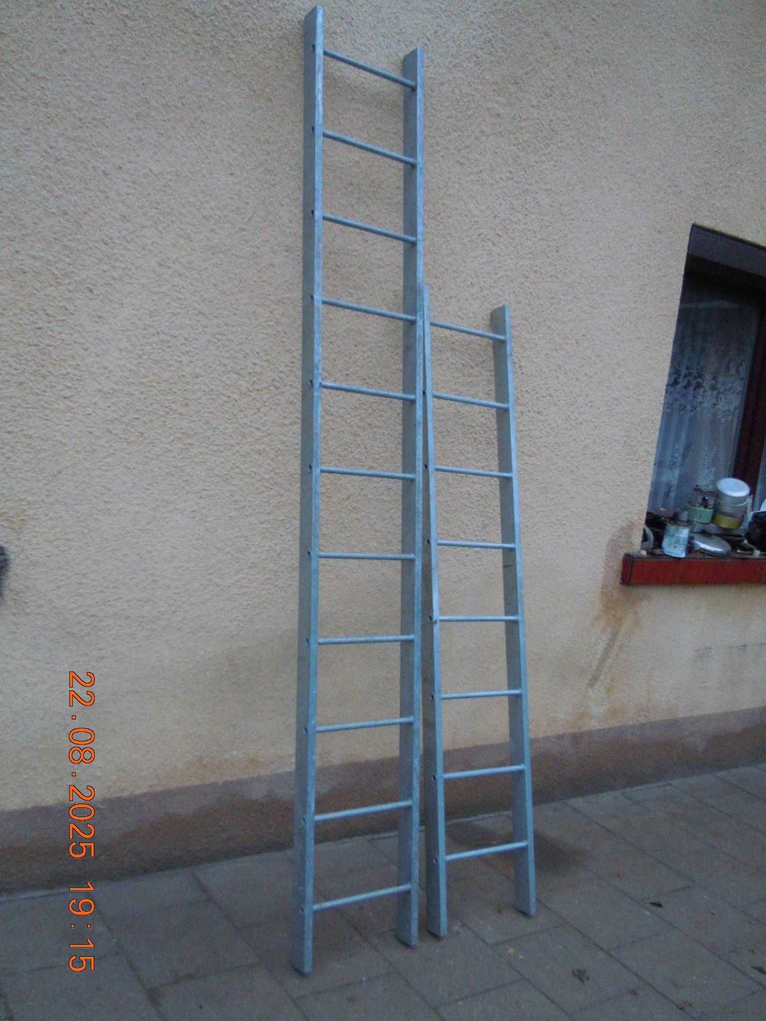 Drabina zewnętrzna stalowa ocynkowana do budynku do studzienki  210 cm