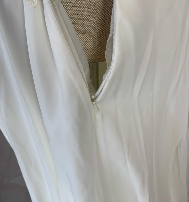 Nowa zwiewna suknia ślubna linia A Boho Tren ivory 38 M cottagecore