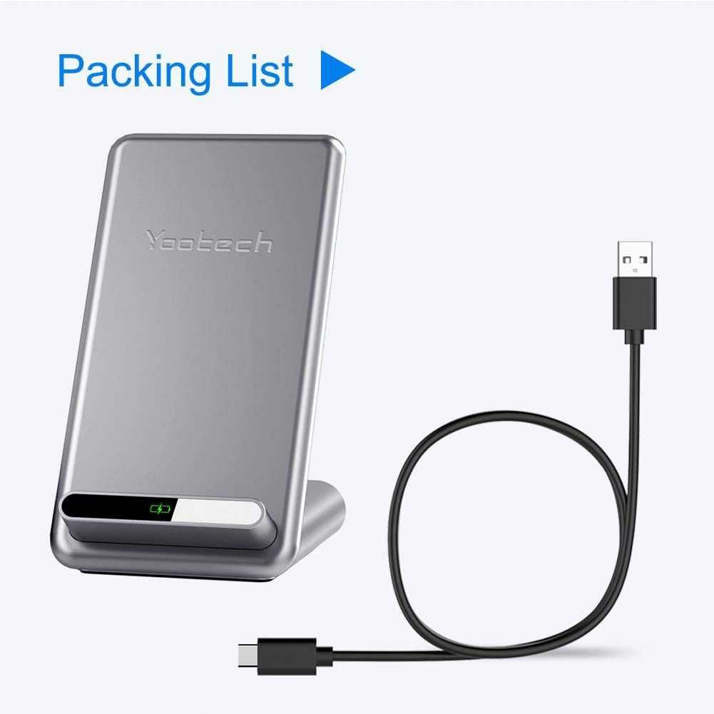 YOOTECH LX3 ładowarka indukcyjna iPhone Samsung Huawei 15W Srebrny