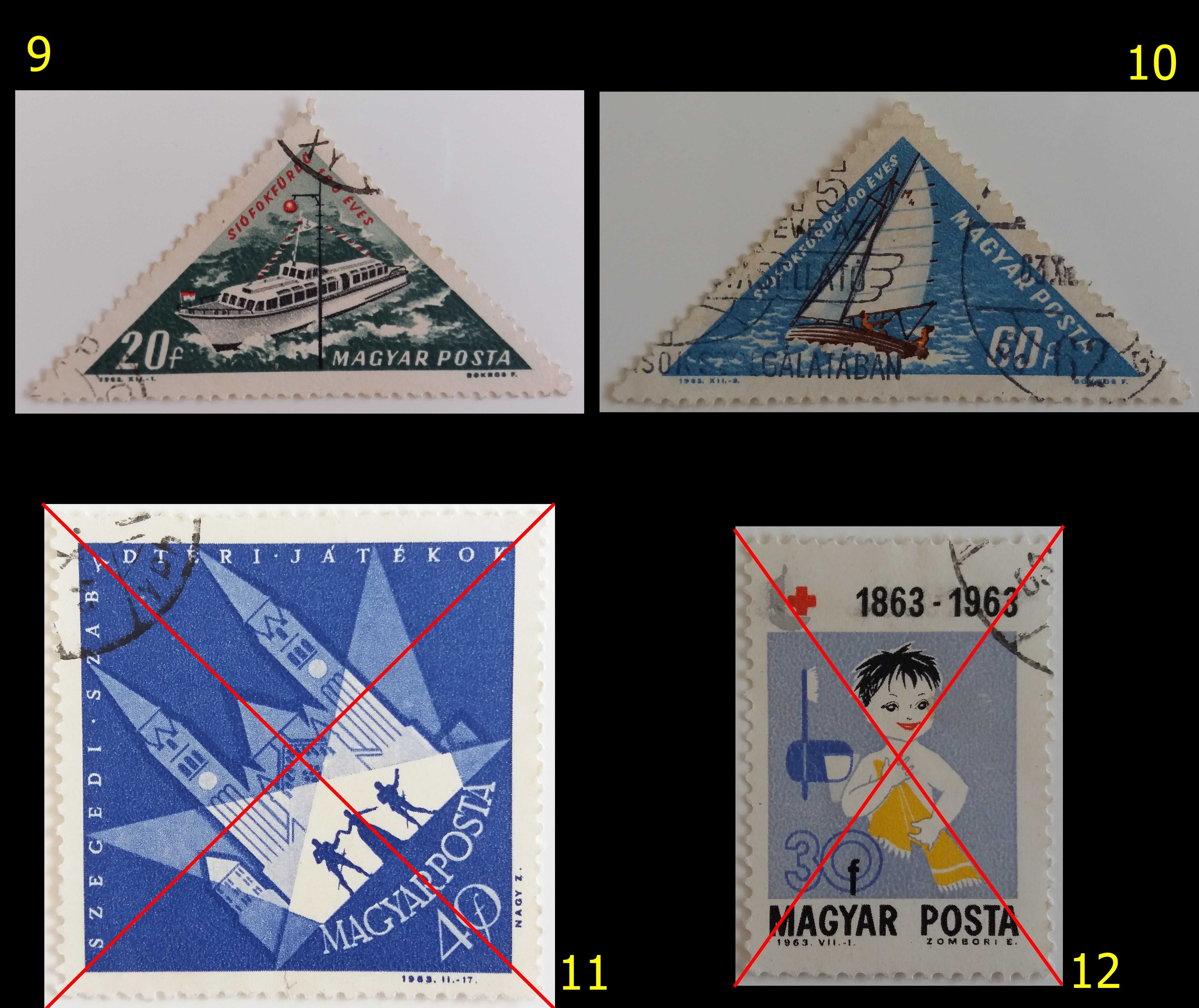 Znaczki pocztowe, Węgry 1962-64, 8 sztuk