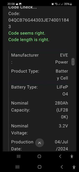 lifepo4 Cell EVE LF280K 3.2V 280Ah 896Wh - 3480грн c НДС ТОЛЬКО БЕЗНАЛ