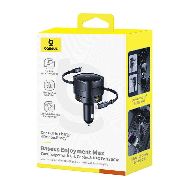 Ładowarka Samochodowa Baseus 90W 4Xusb C+Lightning Do Aut 12-24V