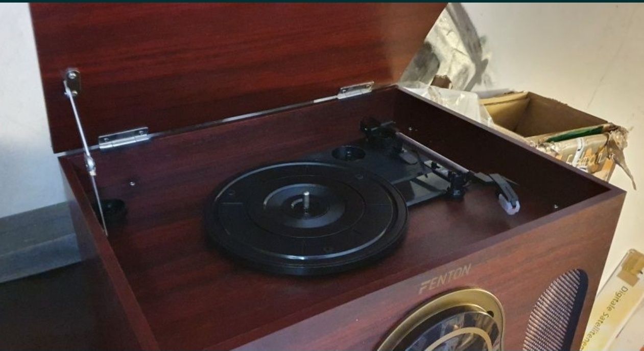 Gramofon styl retro usb wbudowane glośniki port usb