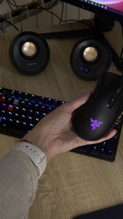 Ігрова клавіатура HyperX Alloy+мишка Razer DeathAdder V2 Pro+колонки