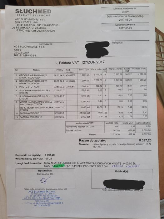 Zestaw 2 aparatów słuchowych OTICON RIA MINI RITE