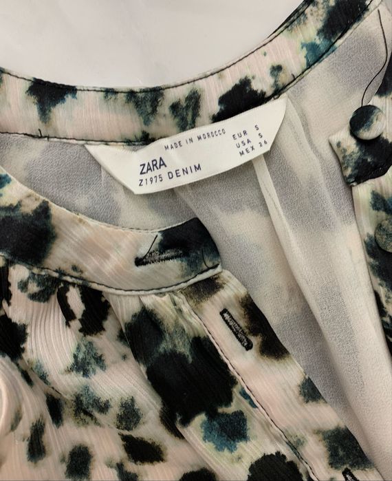 Sukienka midi zara abstrakcyjny malarski wzor panterki zara na lato 36