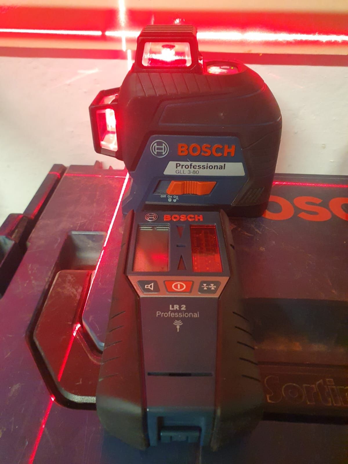 Zestaw laserów Bosch GLL3-80 GLL2-50 Odbiorniki LR7/LR2