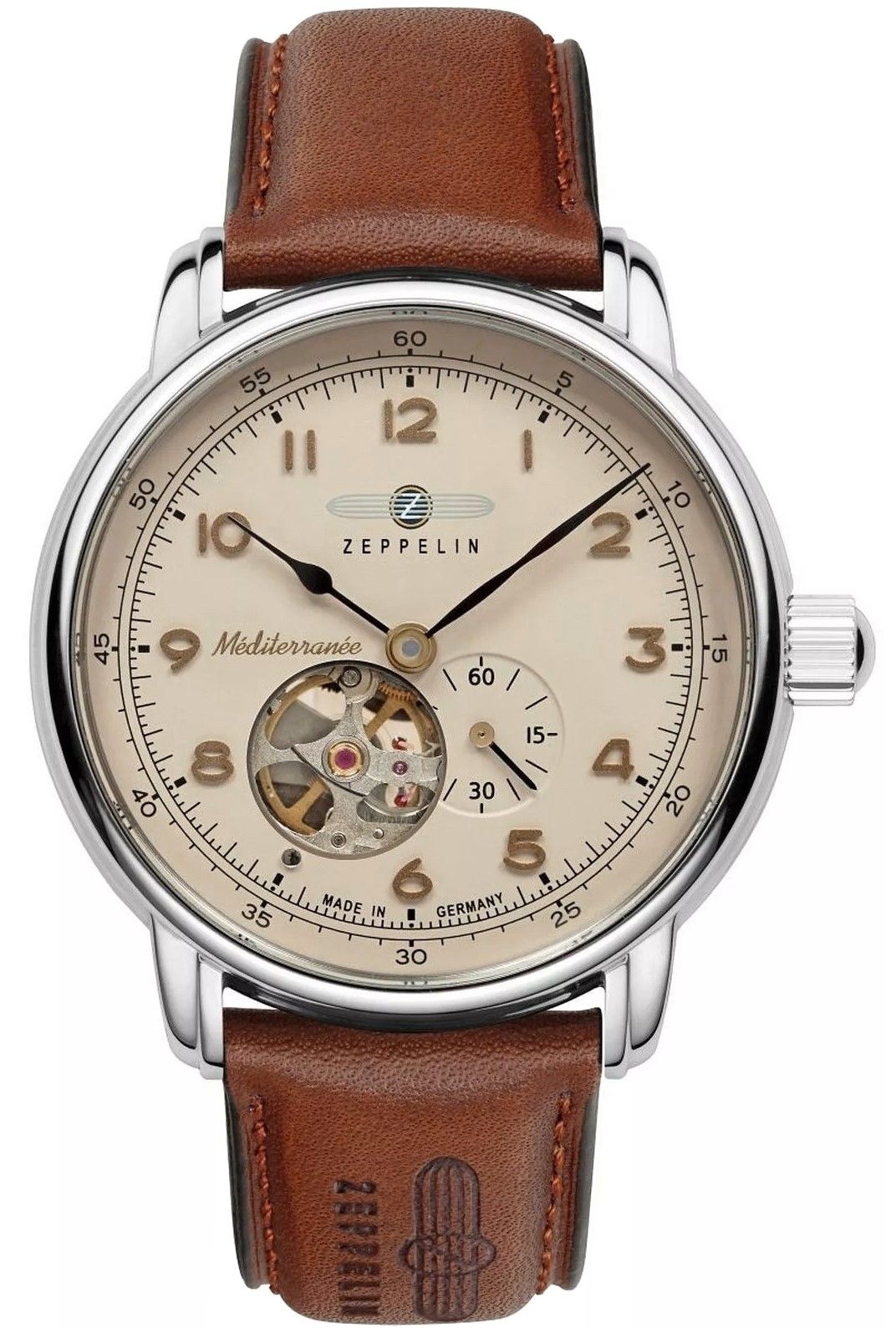 zegarek męski zeppelin mediterranee open heart automatic 9666-5 + box