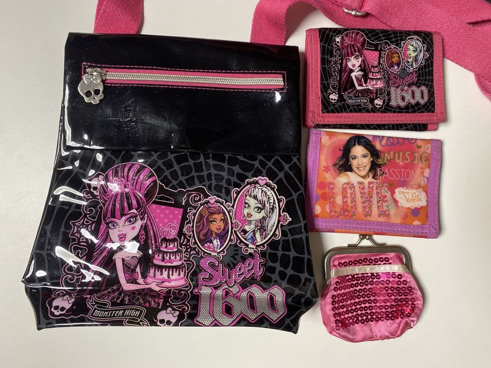 Carteira e porta moedas Monster High e Violetta