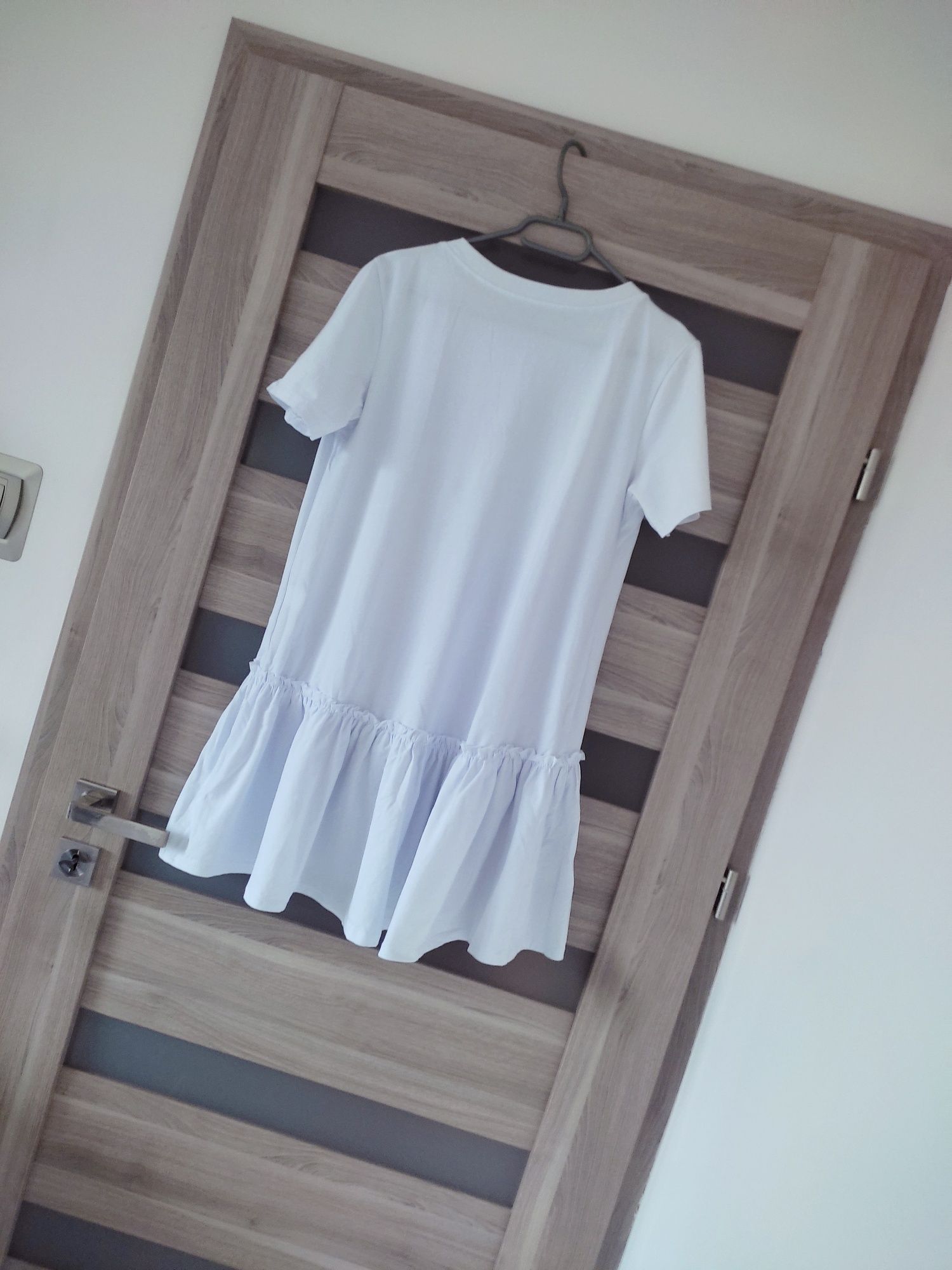 Bawełniana biała sukienka oversize roz uni
