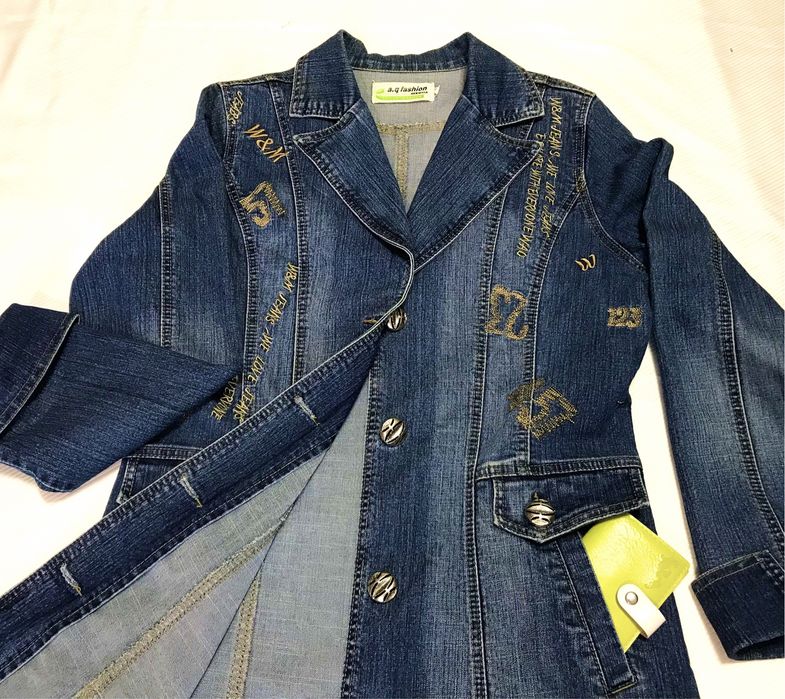 Тренч жіночий демісезонний джинсовий з поясом