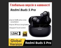 Новые блютуз наушники Redmi Buds 5 Pro Global Version Bluetooth Xiaomi