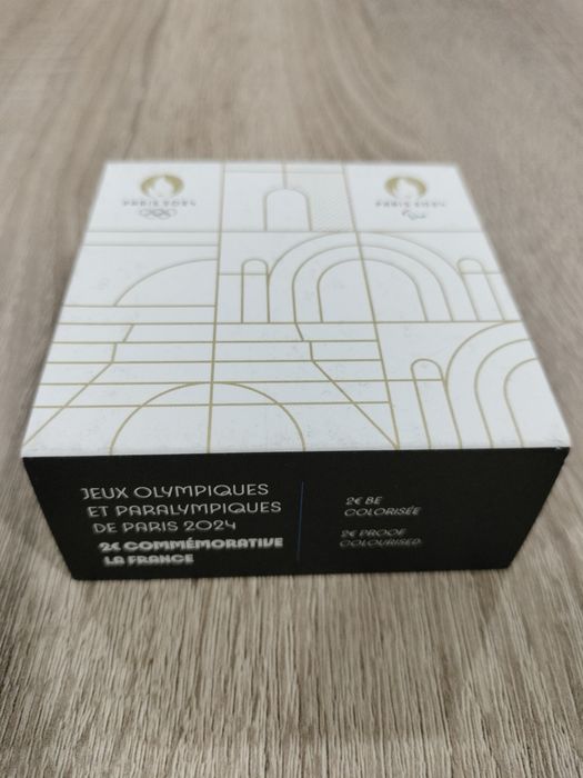 Moeda Comemorativa Colorida Proof 2€ Torre Eiffel Jogos Olímpicos Pari