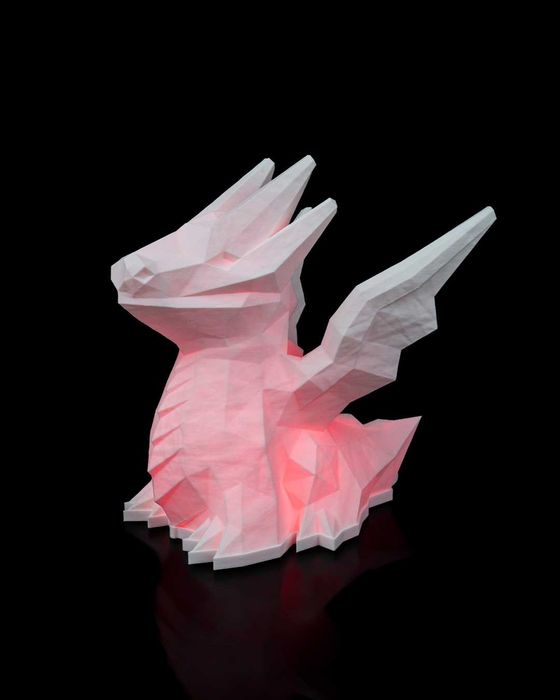 Candeeiro Dragão Low Poly LED | Decoração Fantasia | Cor à Escolha