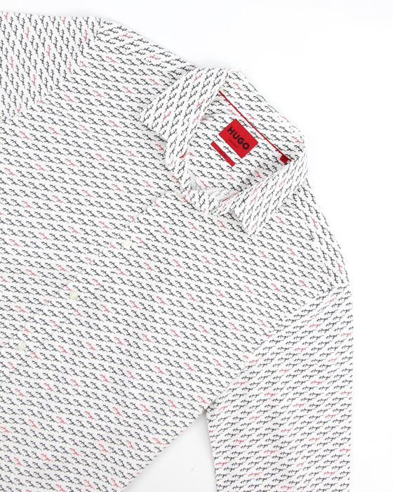 HUGO BOSS чоловіча біла сорочка в принт. Оригінал. (L)