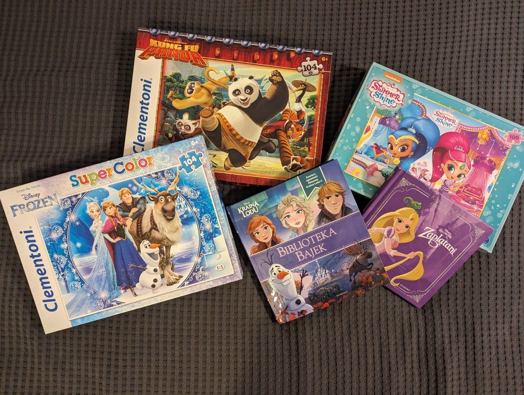 Książki i puzzle Kraina Lodu Frozen Disney Zaplątani Shimmer Kung Fu
