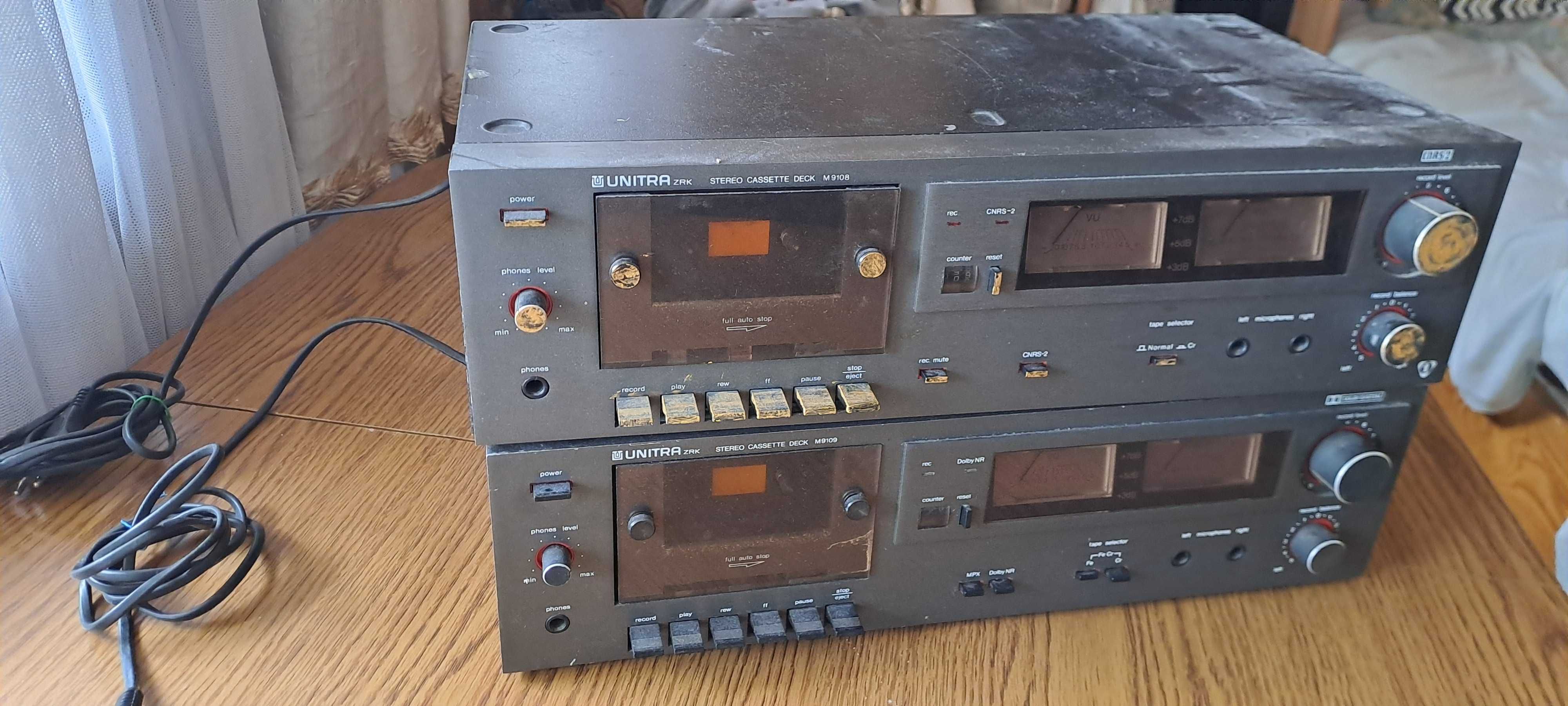 Magnetofony Deck M9109 i M9108 do wieży stereo Unitra ZRK