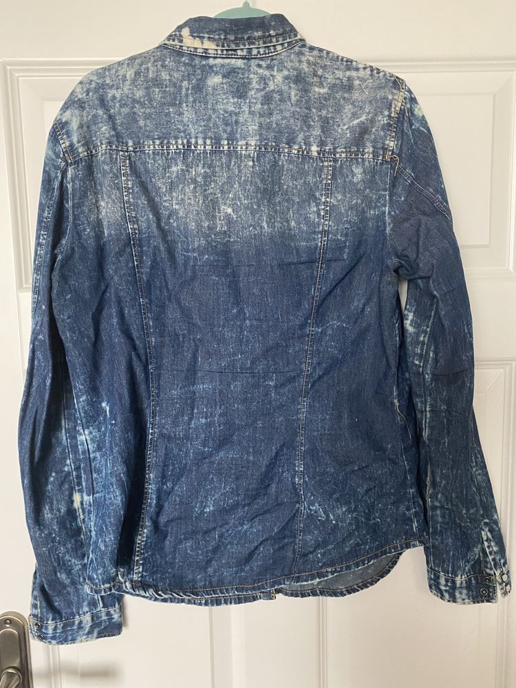 Koszula jeansowa sprany jeans Bershka L