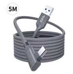 Кабель Oculus Link для Meta Quest 2, 3, 3S, Pico 4 USB 3.2 Серый, 5 м