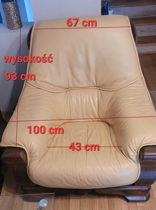 Wypoczynek skórzany + 2 fotele