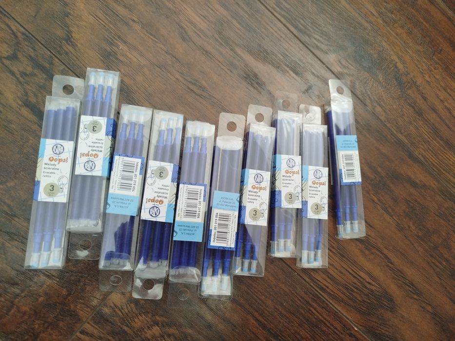 Nowe wkłady  do długopisów ścieralne astra 30 sztuk