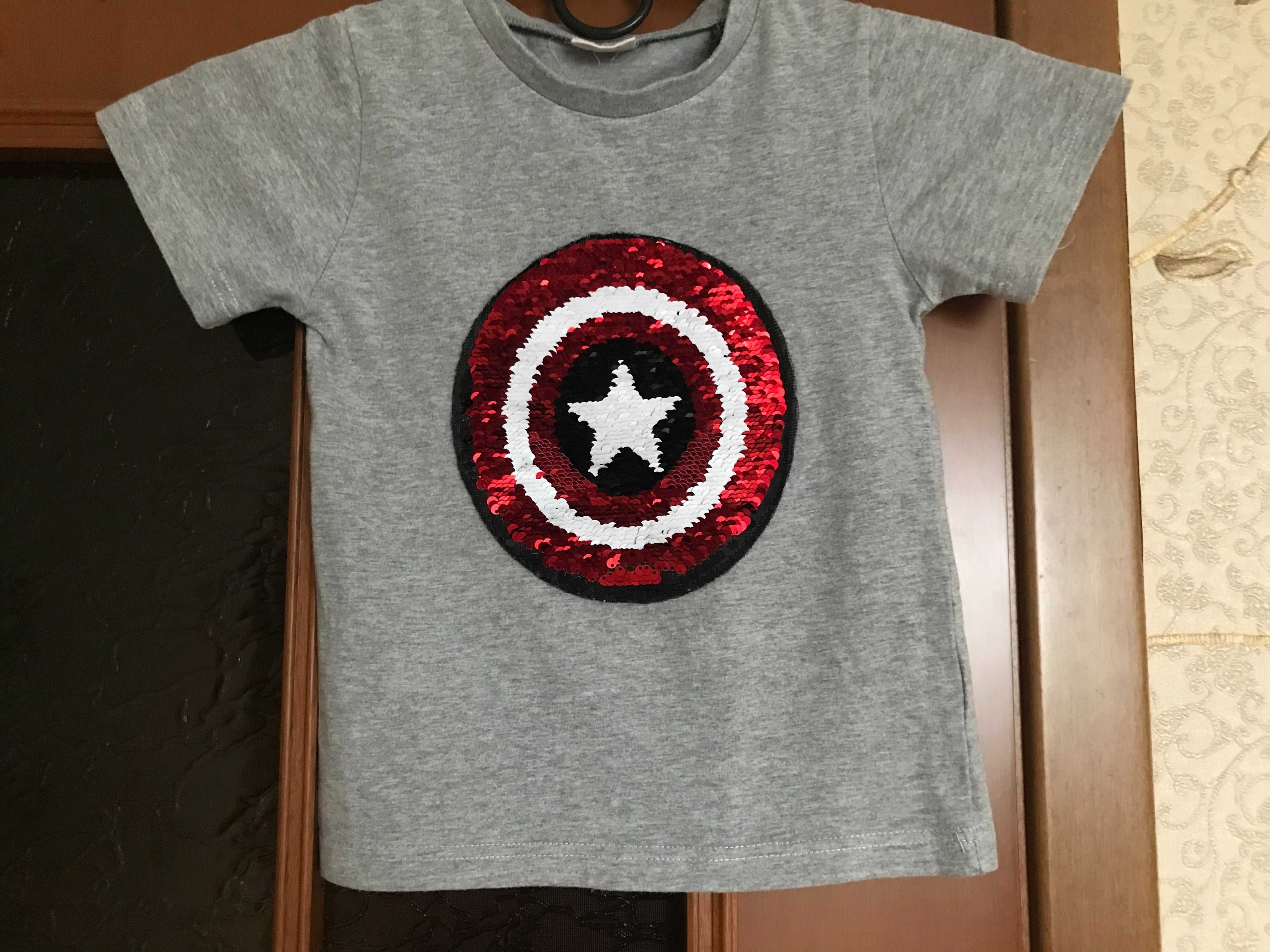 Детская футболка Человек-Паук, с пайетками.