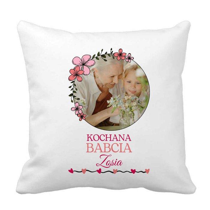 poduszka dla babci na dzień babci prezent BABCIA zdjęcie imię