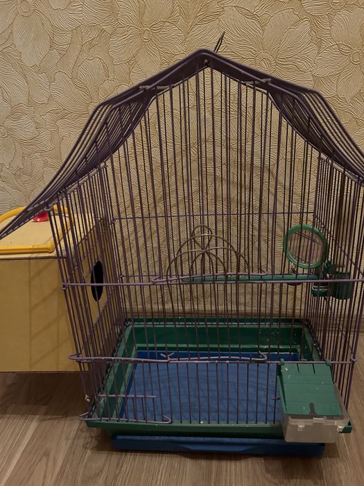 Клетка для папуг хвилястих + будиночок для потомства