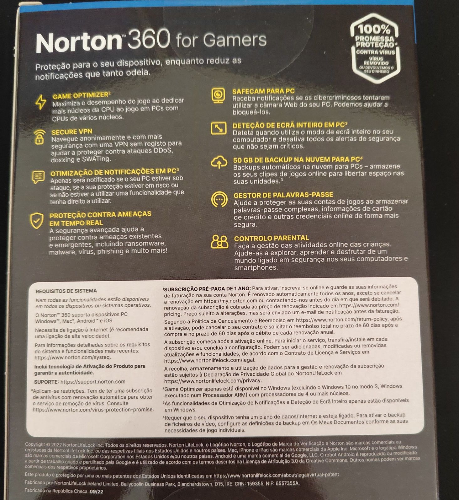 Norton 360 for gamers 50gb PO 3 dispositivos 1 ano