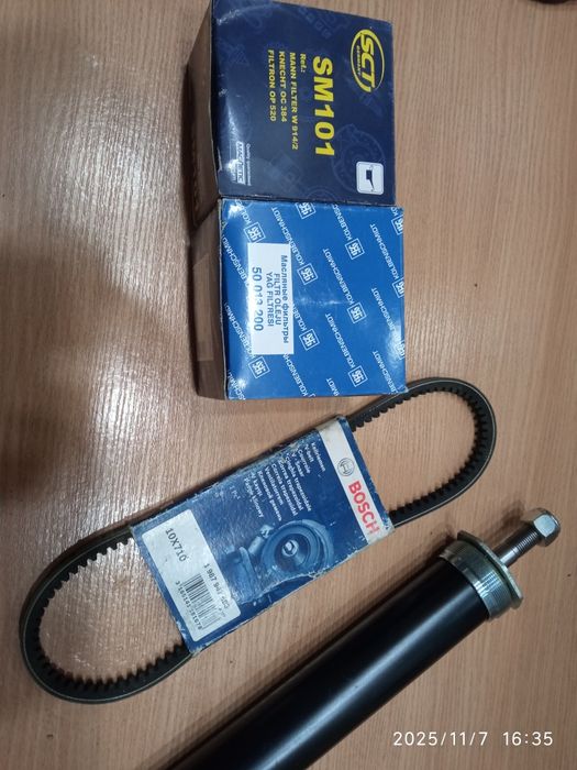 Вкладыш передней стойки 2108 2109 , ремень генератора, масляные фильтр