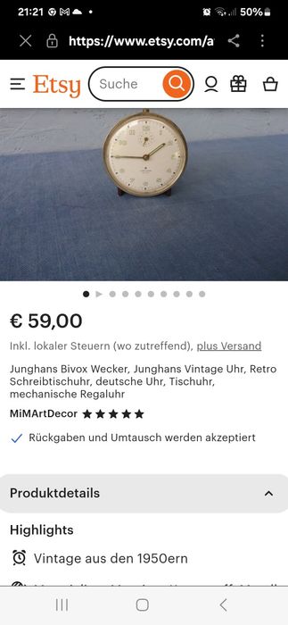 Zegarek budzik junghans bivox wecker