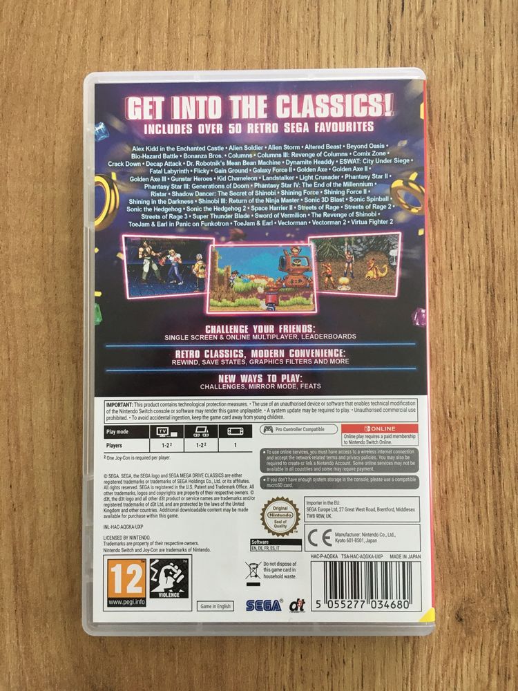 Nintendo switch  SEGA Mega Drive classics