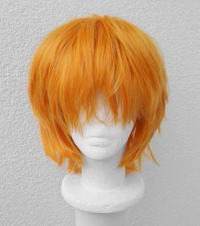 Krótka męska pomarańczowa ruda peruka Ichigo Hinata cosplay wig