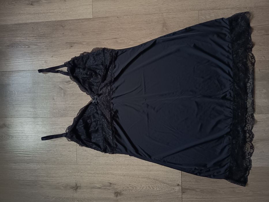 Halka koszulka nocna 36 S koronkowa czarna