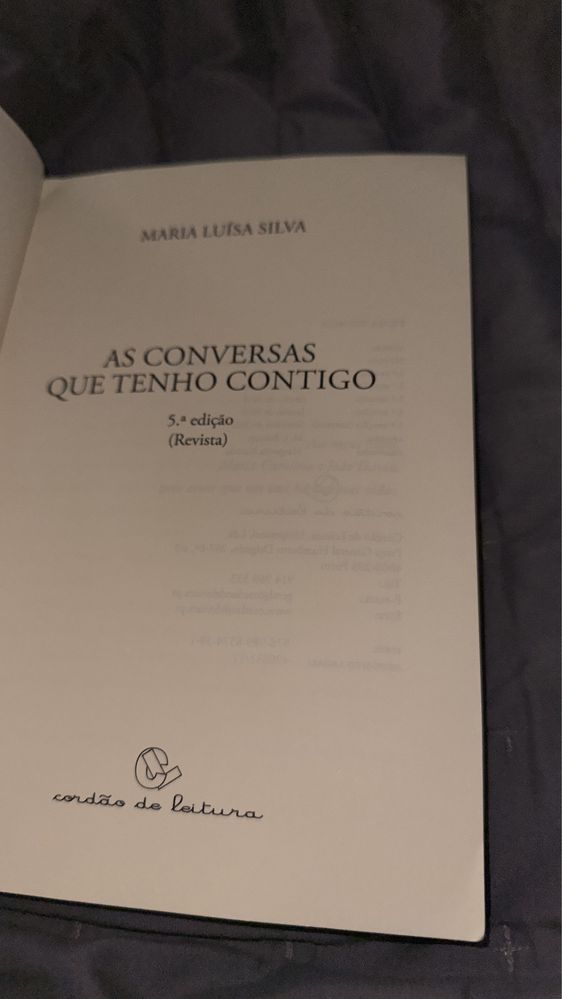 As conversas que tenho contigo. Livro