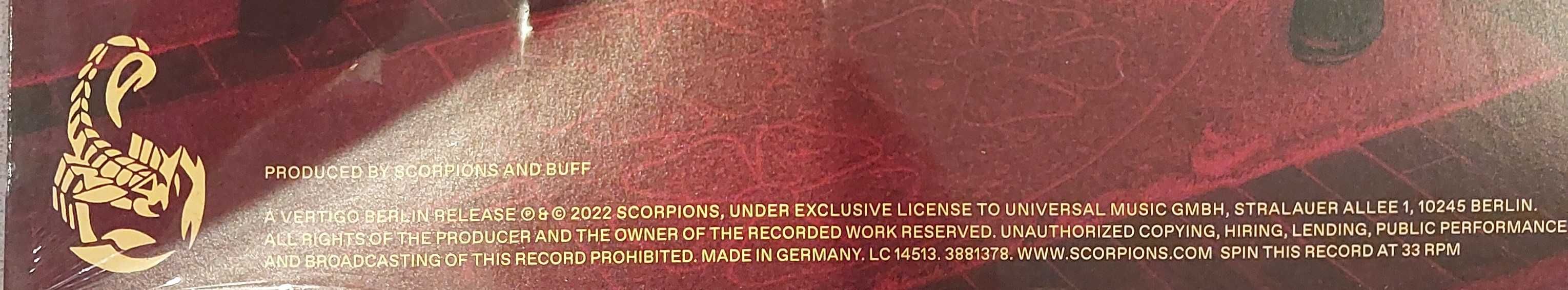 Scorpions Rock Believer Winyl Vinyl LP 180gr nowa w folii