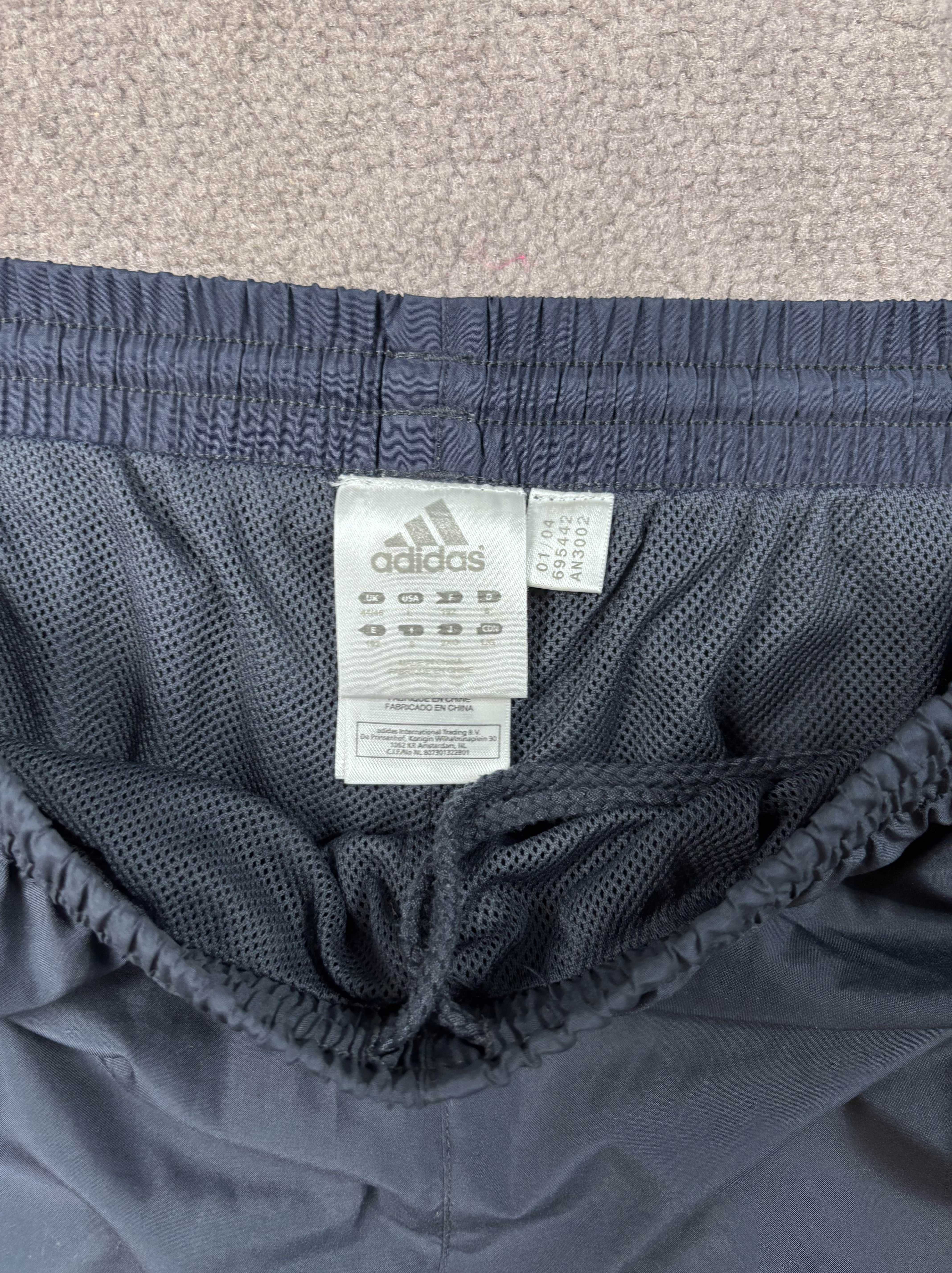 Spodnie Dresy Adidas L Granatowe Vintage Szelest Ściągacze