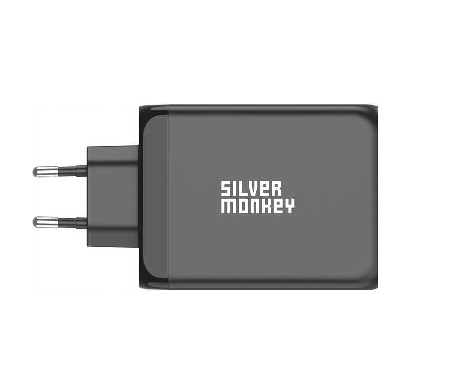 Ultra Szybka Ładowarka Silver Monkey GaN 200W USB-C + USB 3.0