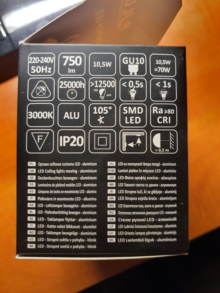 2 sztuki Halogen i Oprawa LED SUN OLAL POLUX czarny szczotkowany